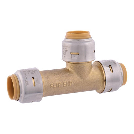 SharkBite Push to Connect 1/2 in. PTC each X 1/2 in. D PTC Brass Slip Tee