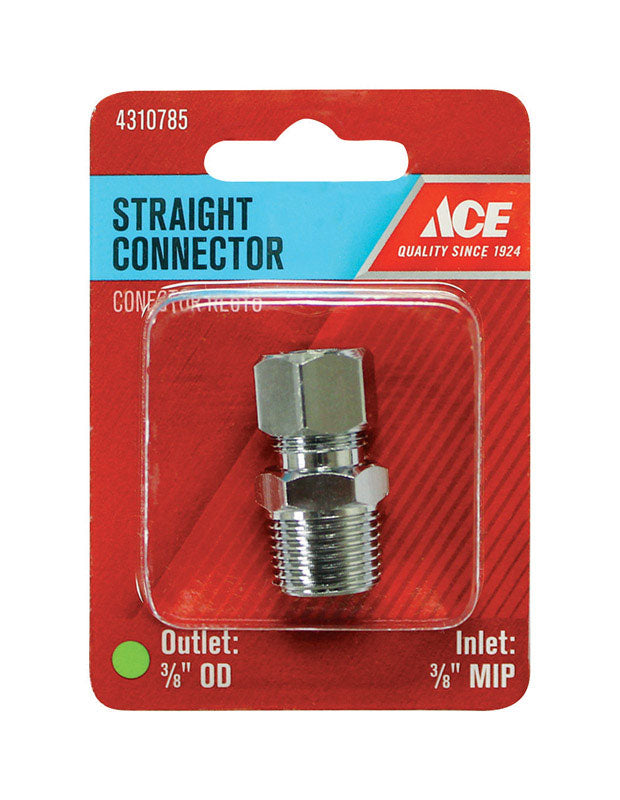 Ace 3/8 in. MPT X 3/8 in. D Compression Brass Straight Connector