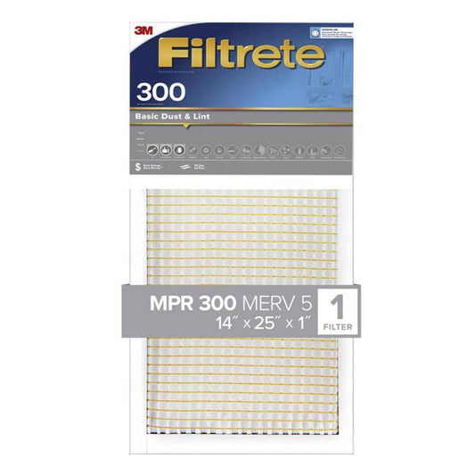Filtrete 14 in. W X 25 in. H X 1 in. D Polypropylene 300 MPR Pleated Air Filter 1 pk
