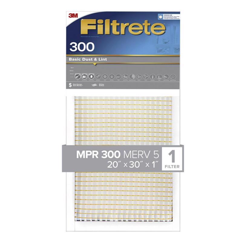 Filtrete 20 in. W X 30 in. H X 1 in. D 300 MPR Pleated Filter Dust 1 pk
