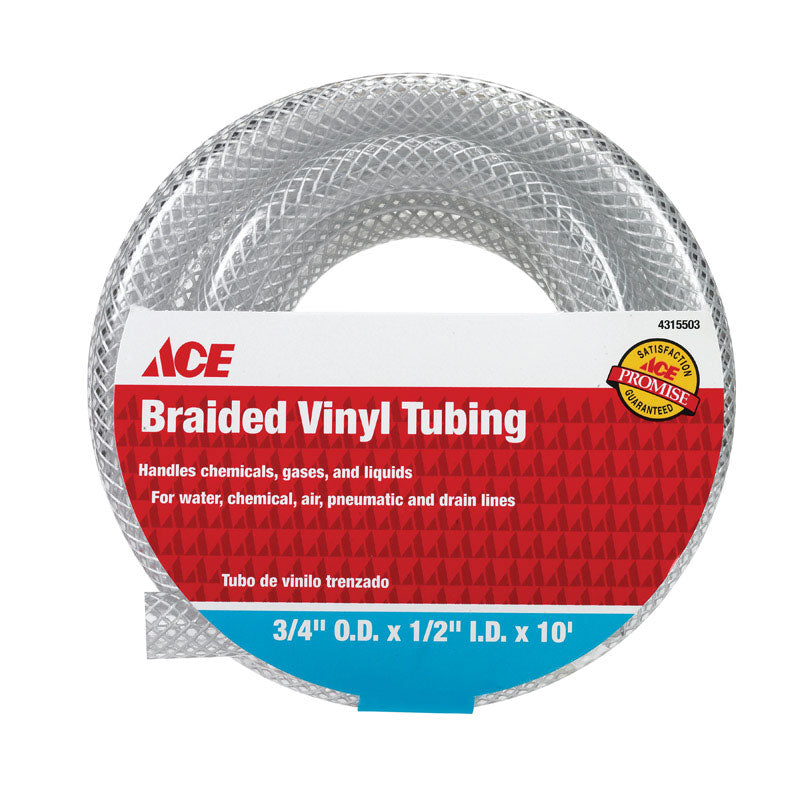 Ace ProLine 1/2 in. D X 3/4 in. D X 10 ft. L PVC Braided Tubing