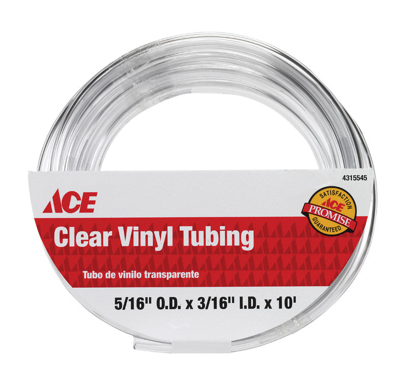 Ace ProLine 3/16 in. D X 5/16 in. D X 10 ft. L PVC Vinyl Tubing