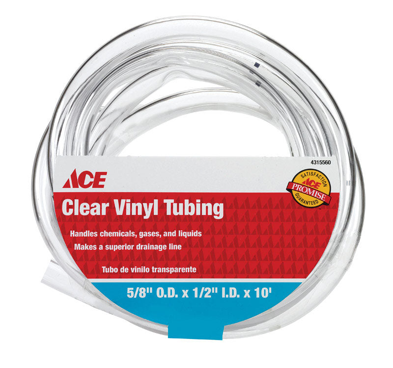 Ace ProLine 1/2 in. D X 5/8 in. D X 10 ft. L PVC Vinyl Tubing