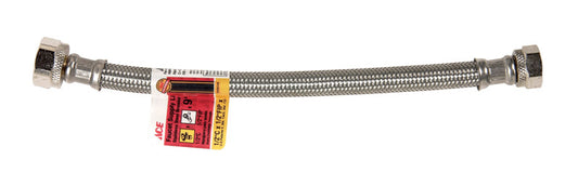 Ace 1/2 in. Compression X 1/2 in. D FIP 9 in. Braided Stainless Steel Supply Line