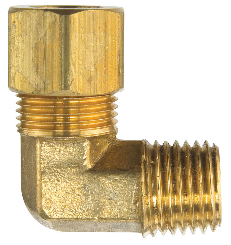 Ace 1/4 in. Compression X 1/8 in. D MPT Yellow Brass Elbow