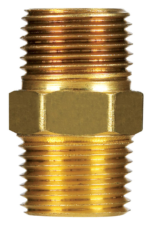 Ace 1/8 in. MPT X 1/8 in. D MPT Yellow Brass Hex Nipple
