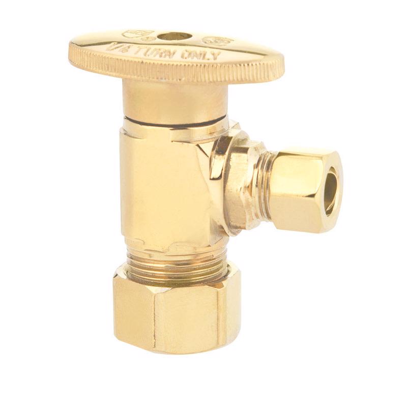 Keeney 1/2 in. FIP in. X 3/8 in. Compression Brass Shut-Off Valve