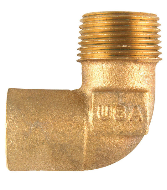 NIBCO 3/4 in. Sweat X 3/4 in. D MPT Brass 90 Degree Elbow 1 pk