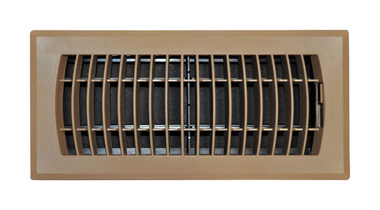 Tru Aire 4 in. H X 10 in. W 1-Way Powder Coat Brown ABS Plastic Floor Diffuser