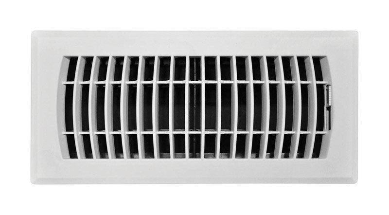 Tru Aire 4 in. H X 10 in. W 1-Way Powder Coat White ABS Plastic Floor Diffuser