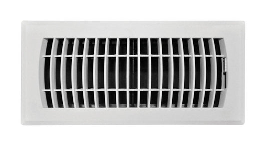 Tru Aire 4 in. H X 10 in. W 1-Way Powder Coat White ABS Plastic Floor Diffuser