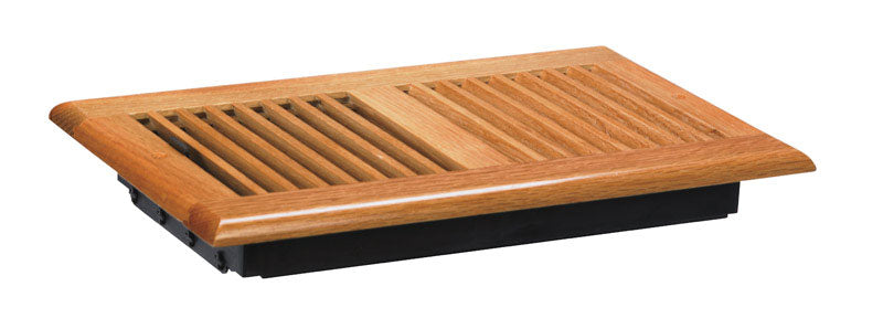 Tru Aire 6 in. H X 10 in. W 2-Way Oak Brown Wood Floor Diffuser