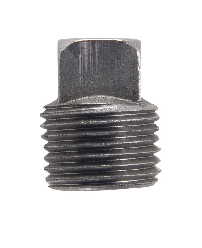 Billco Corporation 3/8 in. MPT Black Steel 0.495 in. L Square Head Plug