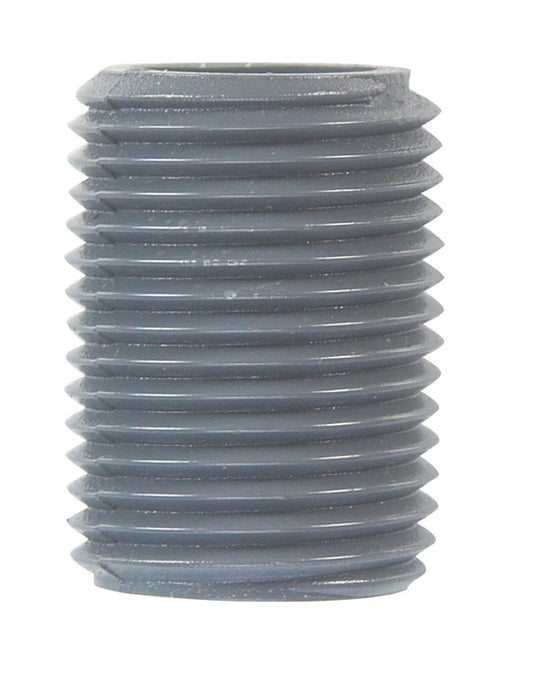 B&K Schedule 80 1/2 in. MIP X 1/2 in. D MIP PVC Close Nipple 1 pk