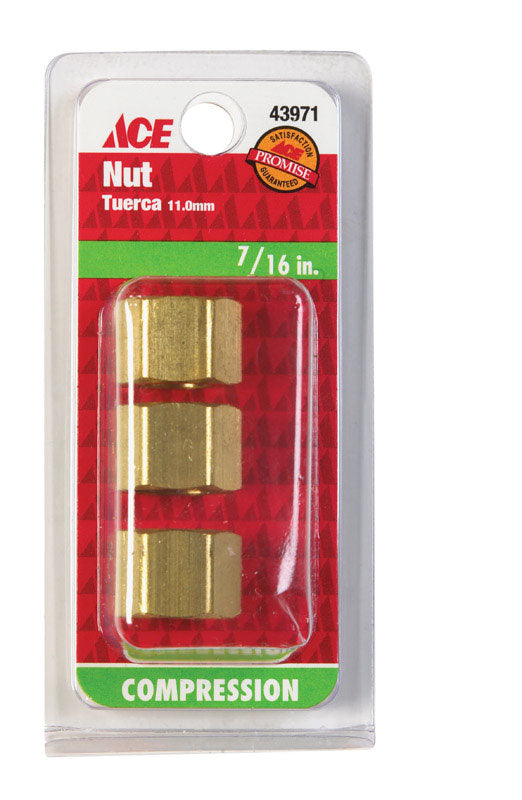 Ace 7/16 in. Compression Brass Nut