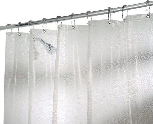 iDesign 72 in. H X 72 in. W Clear Raindrop Shower Curtain EVA