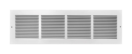 Tru Aire 6 in. H X 24 in. W 1-Way Powder Coat White Steel Floor Baseboard Register