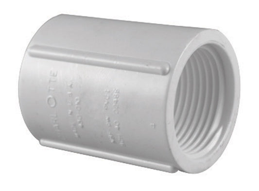 Charlotte Pipe Schedule 40 3/4 in. FPT X 3/4 in. D FPT PVC Coupling 1 pk