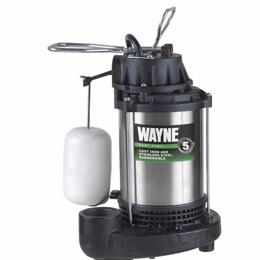 Wayne 1 HP 6100 gph Stainless Steel Vertical Float Switch AC Sump Pump 8 ftÂ³