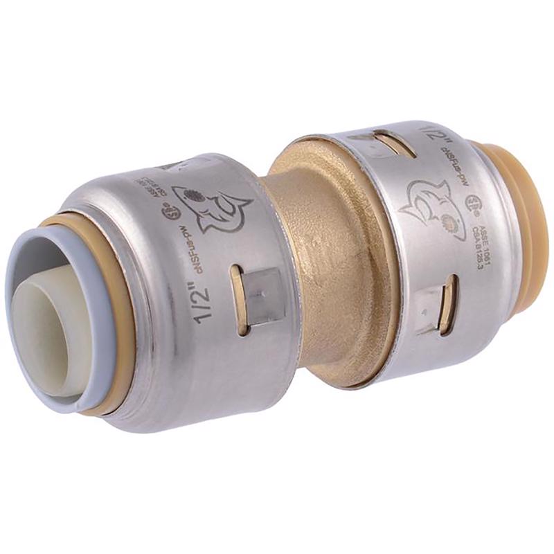 SharkBite Push to Connect 1/2 in. PTC PEX X 1/2 in. D PTC Polybutylene Brass Coupling