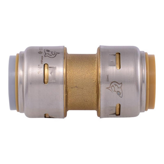 SharkBite Push to Connect 3/4 in. PTC PEX Grade X 3/4 in. D PTC Polybutylene Grade Brass Coupling