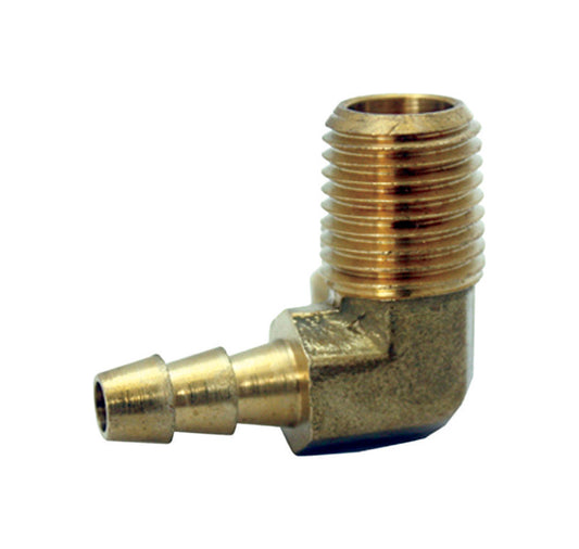 JMF Company Brass 5/8 in. D X 1/2 in. D Hose Barb Elbow 1 pk