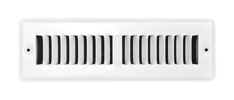 Tru Aire 2 in. H X 10 in. W 2-Way Powder Coat White Steel Floor Register