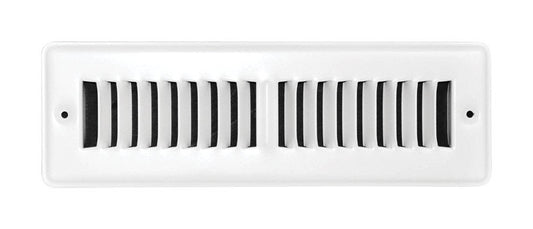 Tru Aire 2 in. H X 10 in. W 2-Way Powder Coat White Steel Floor Register