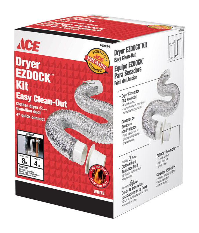 Ace 96 in. L X 4 in. D Silver/White Aluminum Quick Connect Kit