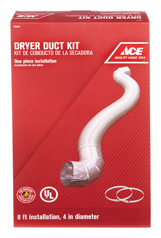 Ace 96 in. L X 4 in. D Silver Aluminum Dryer Vent Kit
