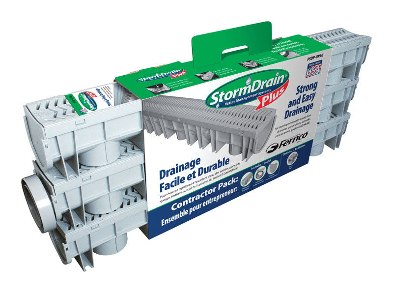 Fernco Storm Drain Plus 118.5 in. Gray Rectangle Polypropylene Channel Grate