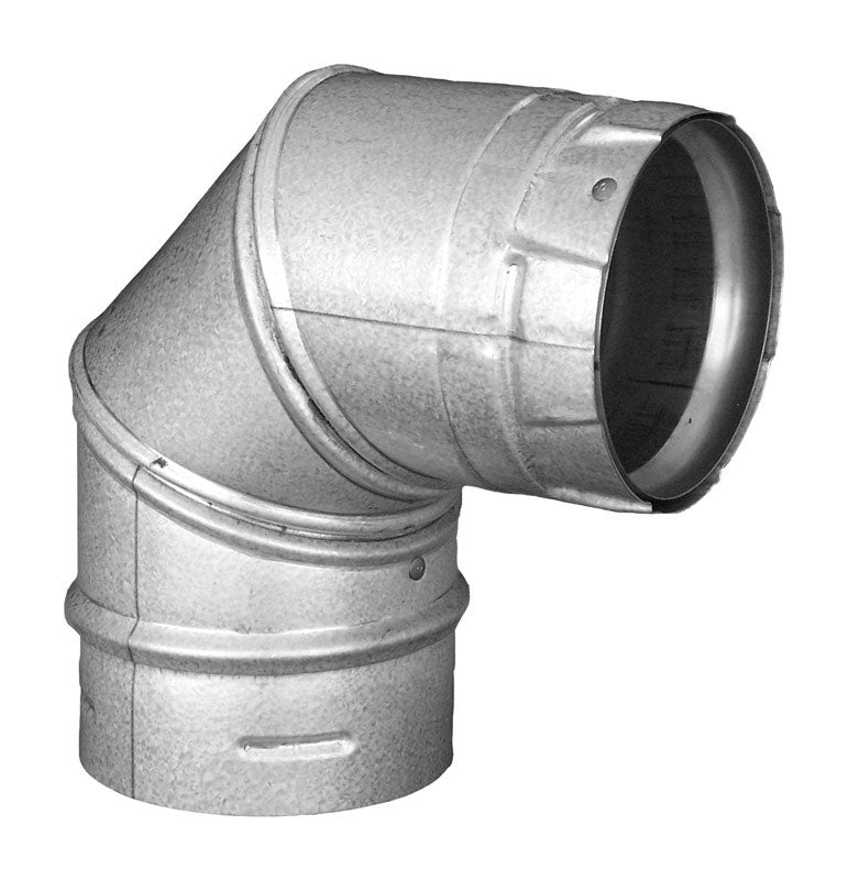 DuraVent 4 in. D X 4 in. D 90 deg Galvanized Steel Stove Pipe Elbow