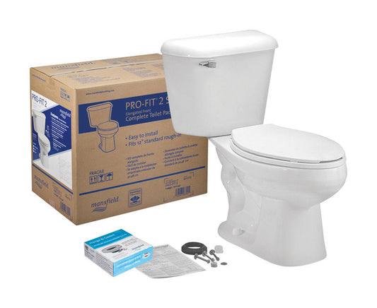 Mansfield Pro-Fit 2 1.6 gal White Elongated Complete Toilet Kit