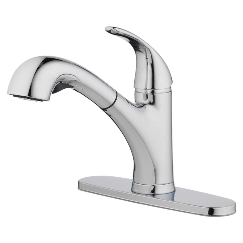 OakBrook Pacifica One Handle Chrome Pull-Out Kitchen Faucet