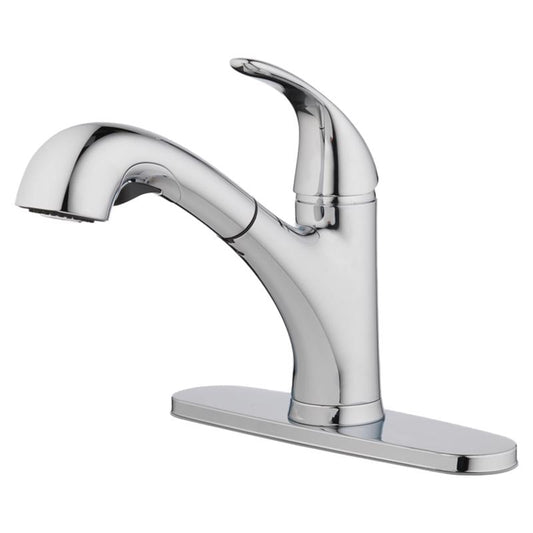 OakBrook Pacifica One Handle Chrome Pull-Out Kitchen Faucet