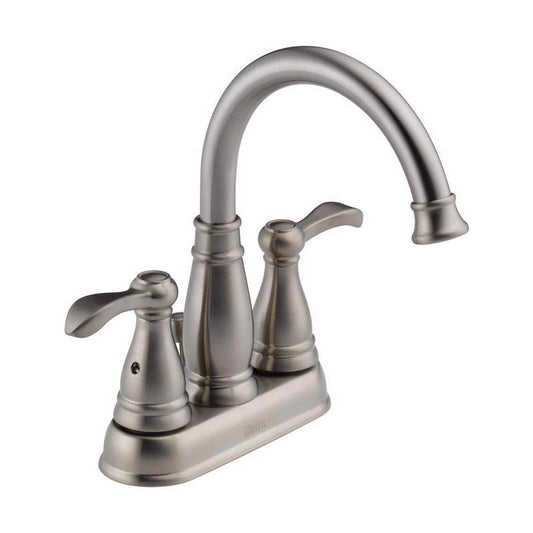 Delta Porter Brushed Nickel Traditional Centerset Bathroom Sink Faucet 4 in.