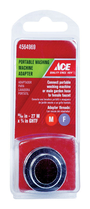 Ace 55/64 to 3/4 in. Brass Threaded Male/Female Washing Machine Adapter