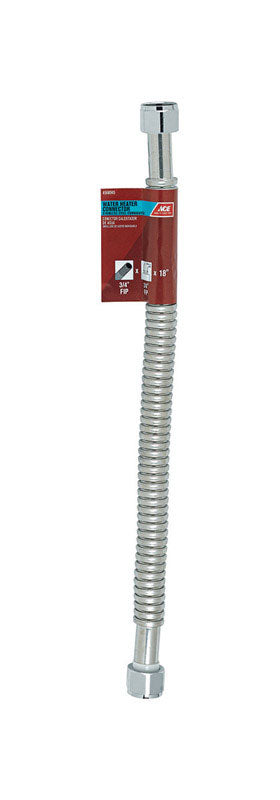 Ace 1 in. FIP X 1 in. D FIP 18 in. Corrugated Stainless Steel Water Heater Supply Line