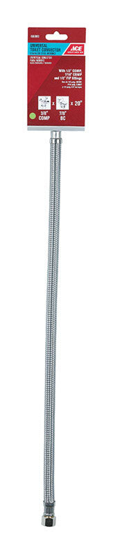Ace 3/8 in. Compression X 7/8 in. D Ballcock 20 in. Braided Stainless Steel Toilet Supply Line