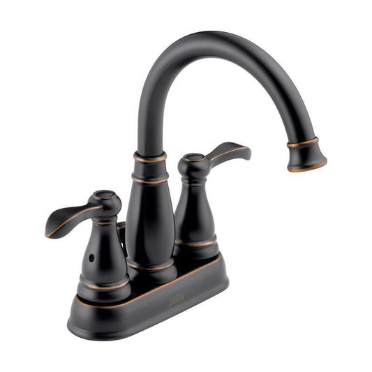 Delta Porter Oil Rubbed Bronze Contemporary Centerset Bathroom Sink Faucet 4 in.