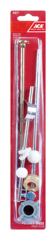 Ace Brushed Brass Sink Drain Rod and Strap