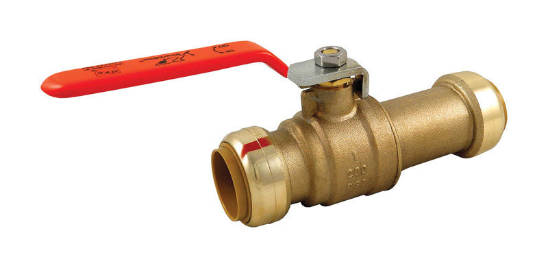 SharkBite 1 in. Brass Push Fit Slip Ball Valve Full Port Lever For Potable Water