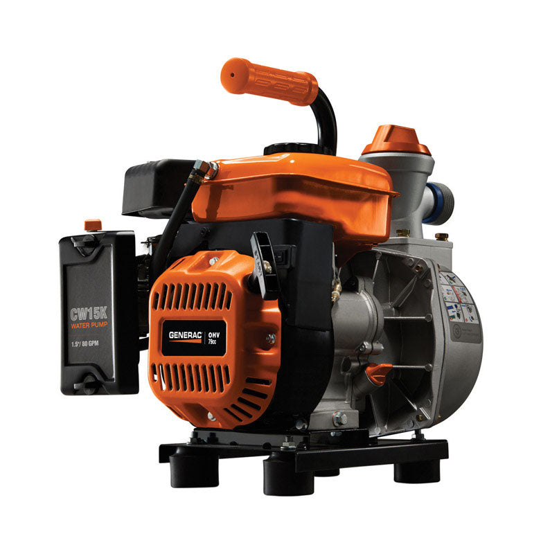 Generac 3 HP 4800 gph Aluminum Switchless Switch Gas Clean Water Pump