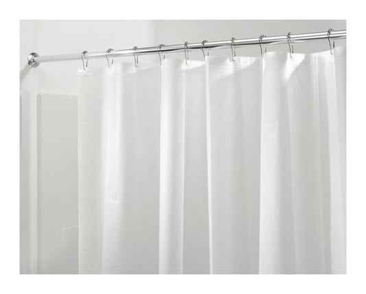iDesign 72 in. H X 72 in. W Frosted Solid Shower Curtain Liner PEVA