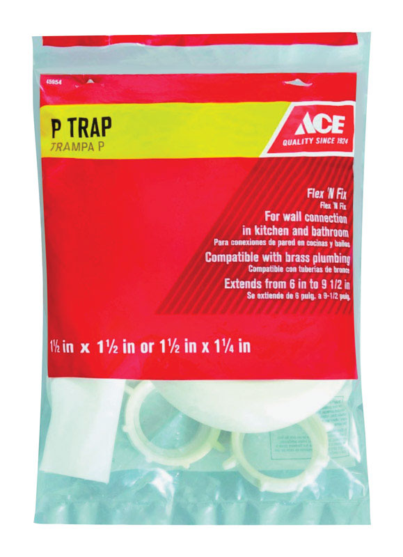 Ace 1 1/2 or 1 1/4 in. D PVC P-Trap