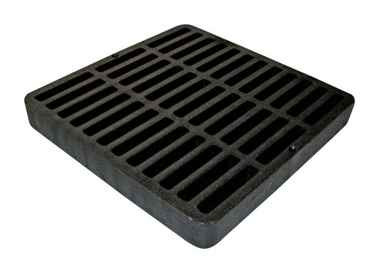 NDS 9 in. Black Square Polyolefin Drain Grate