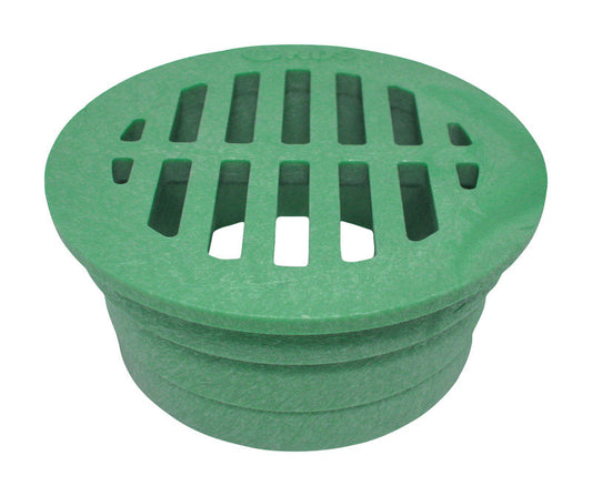 NDS 3 in. Green Round Polyethylene Drain Grate