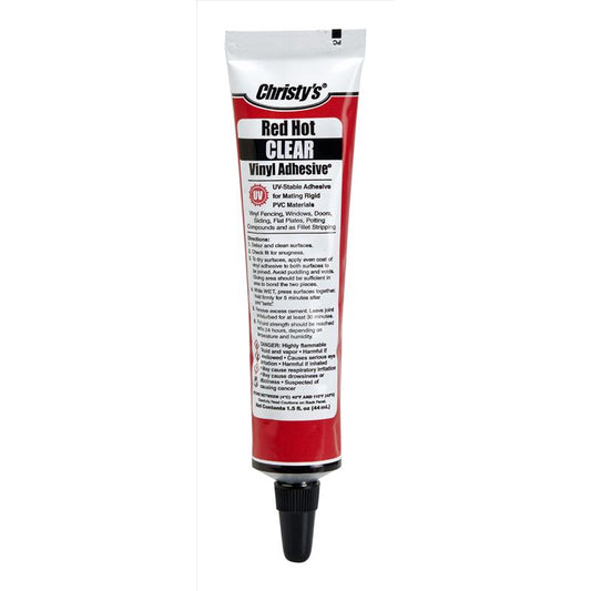 Christy's Red Hot Clear Adhesive and Sealant For PVC/Vinyl 1.5 oz