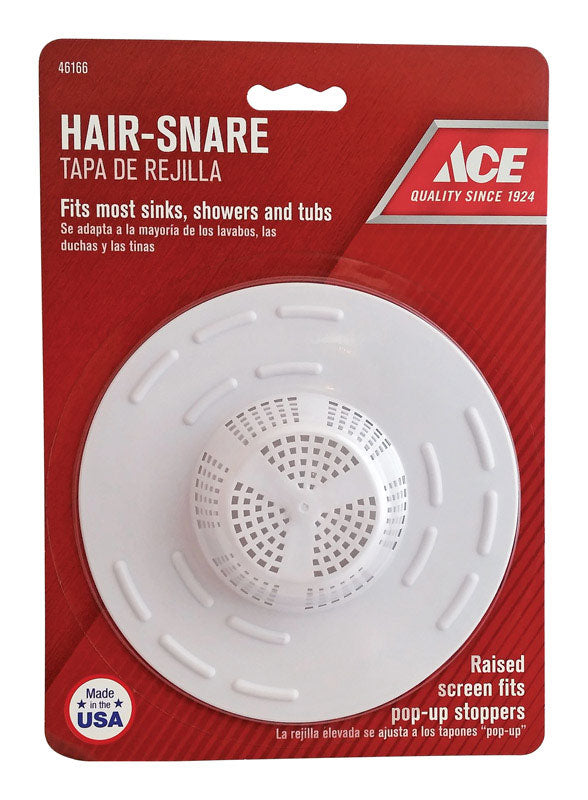 Ace 5 in. D White Plastic Sink Strainer