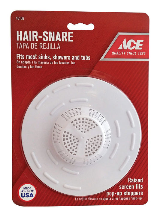 Ace 5 in. D White Plastic Sink Strainer